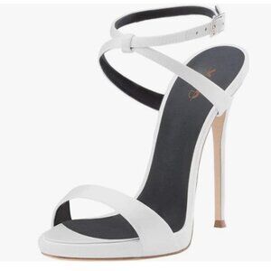 XYD White Dress High Heel Stilettos Open Toe Sexy Summer Slingback Sandals Shoes